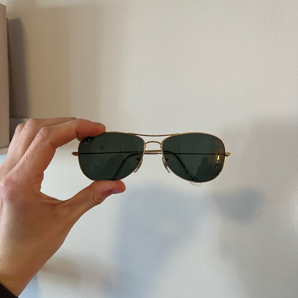 Ray-Ban Unisex Gold Aviator Sunglasses “Cockpit”